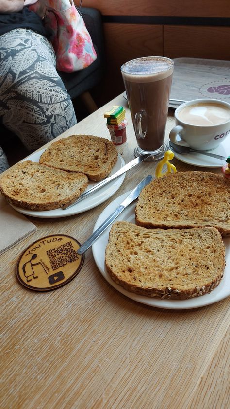 Midday snack at Costa Coffee in Keynsham ☕️ 😋 #Coffee #flatwhite #hotchocolate #toast #brownseededtoast #jam #marmalade Midday Snack, Costa Coffee, White Flats, Marmalade, Hot Chocolate, Jam, Toast, Snacks, Coffee