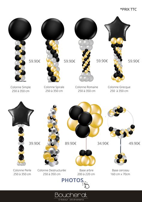 Diy Balloon Tower Stand, Masquerade Party Themes, Roaring 20s Birthday Party, Balloon Decorations Diy Tutorials, Black And Gold Party Decorations, Party Balloons Diy, Balloon Bouquet Diy, Balloon Template, Balloon Tower