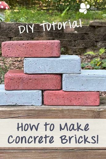 Making Bricks, Reclaimed Brick Garden, Foam Insulation Board, Brick Edging, Brick Steps, Brick Garden, Brick Molding, Reclaimed Brick, Concrete Diy Projects