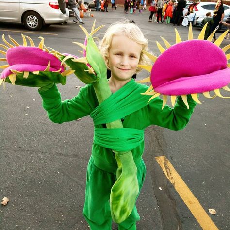 Venus Fly Trap Halloween Costume, Venus Fly Trap Costume Diy, Venus Flytrap Costume, Diy Venus Fly Trap, Venus Fly Trap Costume, Plant Costume, Halloween Costumes Inspiration, Lil Shop Of Horrors, Family Costumes Diy