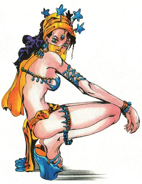 Jojo Official Art, Hirohiko Araki Art, Jojo Poses, Jojo Fashion, Jojo Manga, Jojo Pose, Jjba Art, Hirohiko Araki, Adventurous Women