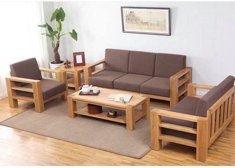 Sectional Sofa Layout, Small Room Sofa, Wooden Living Room Furniture, Sofa Design Wood, Wooden Living Room, Wooden Sofa Set Designs, Room Sofa Design, Wooden Sofa Designs, Modern Sofa Living Room