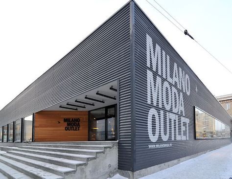 Warehouse Design Exterior, Modern Warehouse Design, Retail Exterior, Warehouse Exterior, Factory Facade, Industrial Facade, Industrial Exterior, Exterior Materials, Metal Building Designs