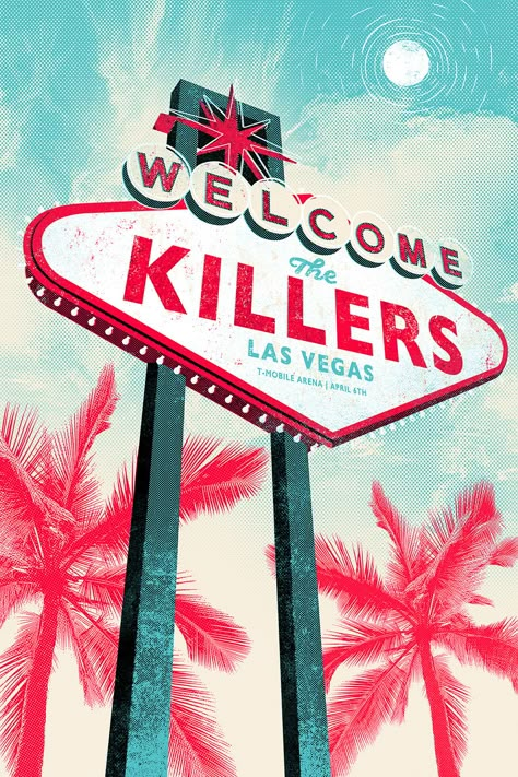 The Killers - Tshirts & Gigposters 2016 on Behance The Killers Poster, Killers Poster, Brandon Flowers, The Killers, I'm With The Band, Tour Posters, Rock Posters, Gig Posters, Band Posters