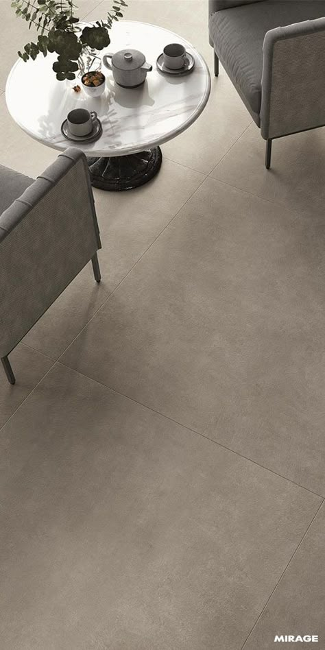 Tile Floor Living Room, Restaurant Design Inspiration, Grey Floor Tiles, Smooth Concrete, Living Room Tiles, Concrete Look Tile, Floor Tile Design, Room Tiles, 아파트 인테리어