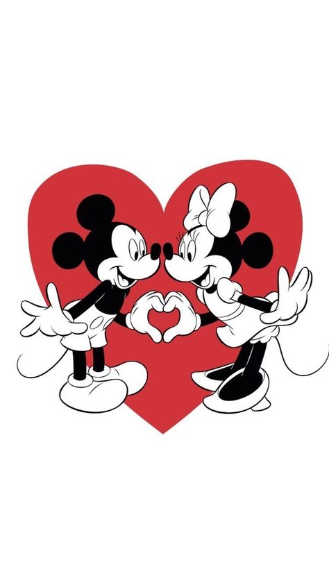 Minnie Mouse & Mickey Mouse Mickey And Minnie Mouse Wallpaper, Mickey Minnie Mouse Wallpapers, Mickey Mouse Valentines, Cartoon Mice Drawing, Up Carl Y Ellie, Mickey Mouse Background, Valentine Cartoon, Mickey And Minnie Kissing, Minnie Mouse Drawing