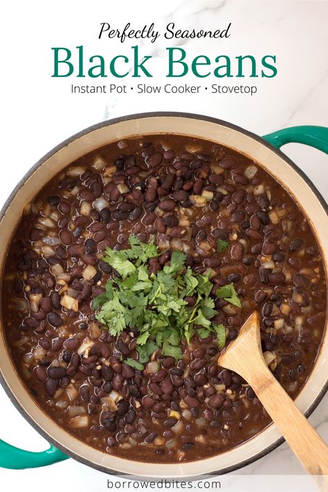 Seasoned Black Beans, Mexican Black Beans, Chipotle Black Beans, Cafe Rio, Dried Black Beans, Black Beans And Rice, Bites Recipes, Slow Cooker Roast, Dry Beans