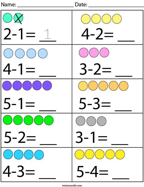 Subtract within 5 Math Worksheet - Twisty Noodle Preschool Subtraction Worksheets, Subtraction Worksheets For Preschool, Maths Subtraction Activities, Subtraction Within 5 Kindergarten, Teaching Subtraction Kindergarten, Kindergarten Addition And Subtraction Activities, Maths For Preschoolers, Math For Kindergarten Activities, Maths Activities For Preschool