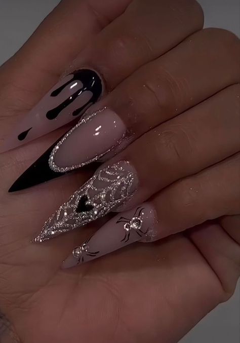 Holloween Nails, Halloween Acrylic Nails, Nagel Tips, Goth Nails, Her Nails, Unique Acrylic Nails, Acrylic Nails Coffin Short, Nagel Inspo, Halloween Nail Designs