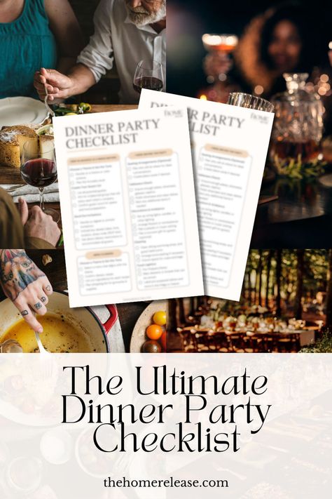 I found the ultimate dinner party checklist, and it's SO good! It covers every detail, from menu planning to decor ideas, and even tips on creating a signature drink! Holiday Party Checklist, Dinner Party Checklist, Dinner Party Essentials, Perfect Dinner Party, Party List, Party Checklist, Dinner Party Invitations, Host Dinner Party, Christmas Dinner Party