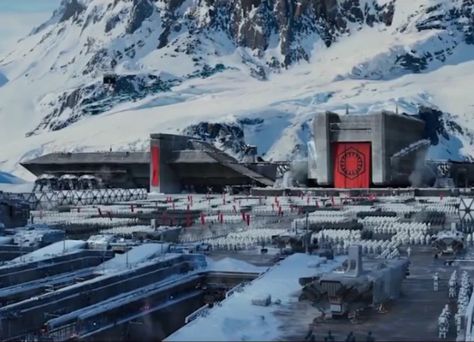 First Order Station on Starkiller Base First Order Aesthetic, Starkiller Base, Star Wars First Order, Imperial Stormtrooper, Sequel Trilogy, Sci Fi Architecture, Knights Of Ren, Sith Empire, Military Bases