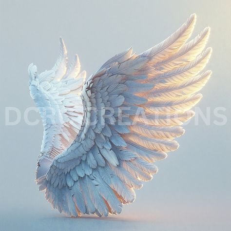 Sunlit studio quality angel wings print, instant download after purchase. 4096x4096 pxl Angel Wings Side View, Guardian Angel Quotes, Angel Oc, Phoenix Costume, Angelic Wings, Shadow And Maria, Angels Art, Angel Core, Angel Wings Art