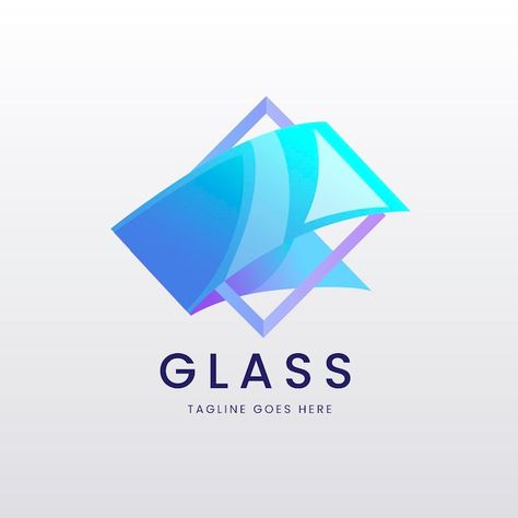 Glass Company Logo, Glass Logo Design, Glass Logo, Window Company, Vector Gradient, Templates Business, Car Glass, Company Logos, Corporate Logo