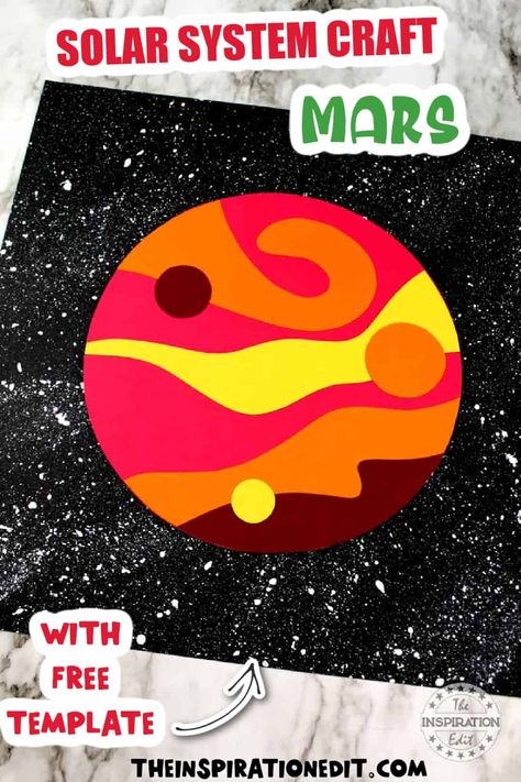 Mars Facts For Kids Plus Fun Mars Craft · The Inspiration Edit Mars School Project Ideas, Mars Science Project For Kids, Mercury Planet Craft, Mars Crafts For Kids, Mars Activities For Preschool, Mars Activities For Kids, Mars Project For Kids, Mars Planet Project, Mars Activities