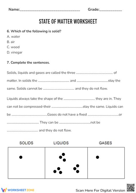 States Of Matter Worksheet Worksheet State Of Matter Worksheet, States Of Matter Worksheet, Solid Liquid Gas, Matter Worksheets, States Of Matter, Matter, Coding