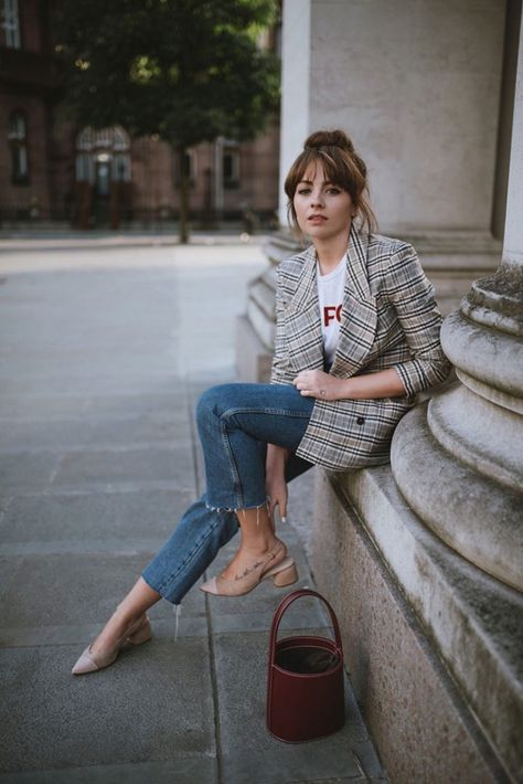 Style Inspiration: It's a Plaid, Plaid World :: TIG Outfits Juvenil, Fashion Me Now, Outfit Chic, Blazer Outfit, Fall Capsule Wardrobe, Checked Blazer, Outfit Jeans, Business Outfit, Womens Fashion For Work