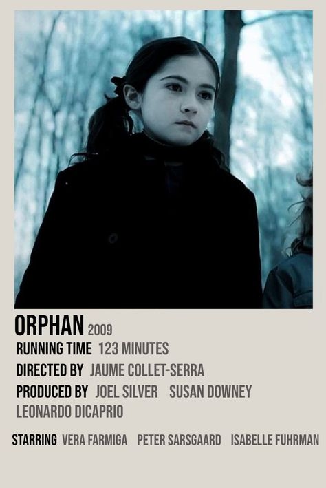 Orphan Movie Poster, Orphan Poster, Orphan Aesthetic, Orphan Film, Orphan 2009, Esther Coleman, Orphan Movie, Movies Minimalist, Halloween Movies List