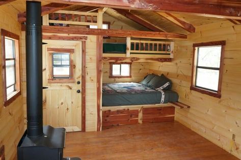 Rustic Small Cabin, Tiny Cabins Interiors, Lofted Barn Cabin, Small Cabin Interiors, Small Cabin Plans, Shed Cabin, Small Log Cabin, Shed To Tiny House, Tiny Cabins