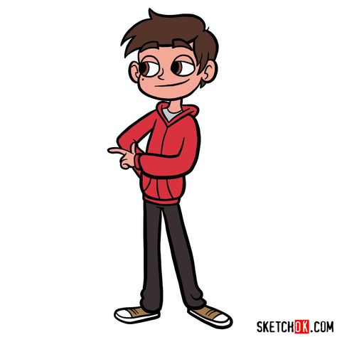 How to draw Marco Diaz - Step by step drawing tutorials Fem Marco Diaz, Tom X Marco Star Vs The Forces Of Evil, Evil Marco Diaz, Svtfoe Marco, Marco Png, Draw Star, Star Vs Forces Of Evil Princess Marco, Evil Characters, Marco Diaz