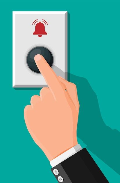 Doorbell Signage, Emergency Button, Painted Window Art, Stop Motion Photography, Hot Wheels Garage, Motion Photography, Bell Button, Flat Vector Illustration, Door Bell