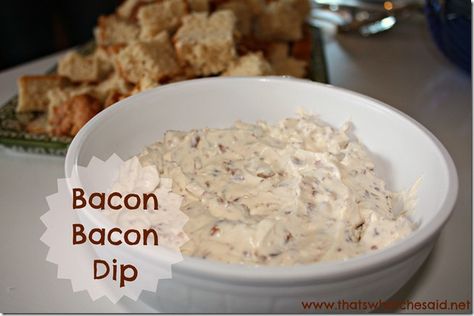 Bacon Bacon Dip is so good with beer bread..love this. Tried it foyer the first time after I ordered it from tastefully simple...highly addictive! Dip For Beer Bread, Tastefully Simple Recipes, Gluten Free Puff Pastry, Chocolate Bread Pudding, Delicious Dips Recipes, Bacon Dip, Bacon Appetizers, Best Bacon, Tastefully Simple