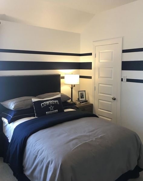 Dallas Cowboys Room Paint, Cowboys Bedroom Ideas, Dallas Cowboys Bedroom Ideas, Dallas Cowboys Bedroom, Dallas Cowboys Room, Cowboy Bedroom, Cowboy Room, Boy Room Paint, Themed Kids Room