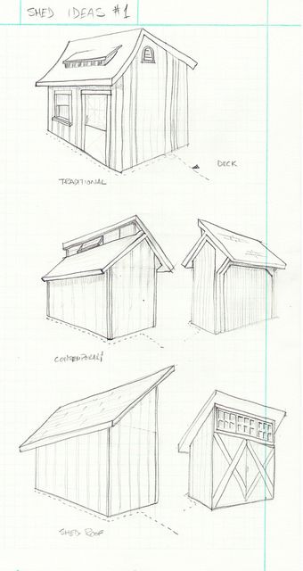 Shed sketches Shed Drawing, Shed Plan, House Sketch, Shed Roof, Tool Sheds, House Drawing, Garden Sheds, Sketch Ideas, Shed Plans