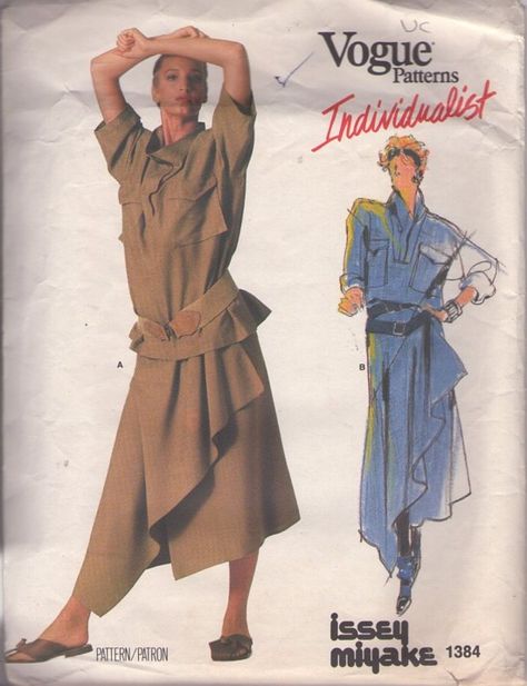 80s Designer Issey Miyake 80s Vogue, Vintage Vogue Sewing Patterns, Vogue Vintage, Sew In Weave, Vogue Sewing Patterns, Vogue Pattern, Skirt Patterns Sewing, Vogue Patterns, Sewing Skirts