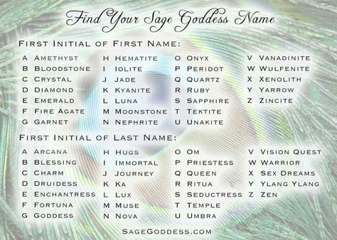 Sage Goddess Name! Goddess Name, Iolite Crystal, Artisan Perfume, Goddess Names, Vision Quest, Astrology And Horoscopes, Crystal Goddess, Jade Crystal, Name Ideas