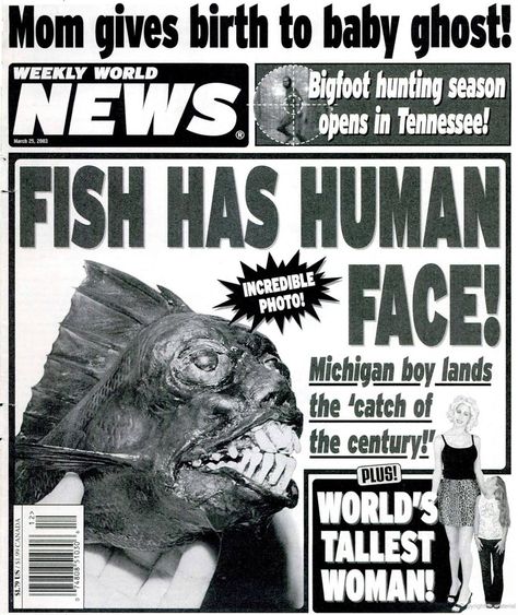 Weekly World News Covers, Weekly World News, Church Of The Subgenius, Funny Headlines, Fake Photos, Creepy Facts, News Flash, News Paper, Weird News