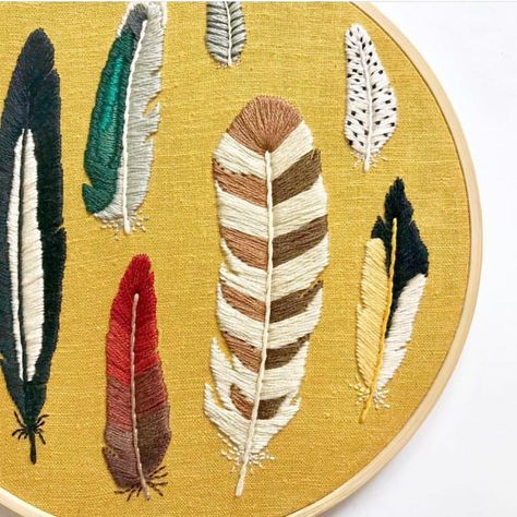 Lauren Holton on Instagram: “*GIVEAWAY CLOSED* Another day, another GIVEAWAY! Also, happy Earth Day! Did you know I actually have a BA in Environmental Studies? That’s…” Embroidery Feather, Embroidered Feathers, Blue Crane, Nautical Embroidery, Embroidery Jeans Diy, Crazy Quilts Patterns, Feather Embroidery, Clothes Embroidery Diy, Environmental Studies