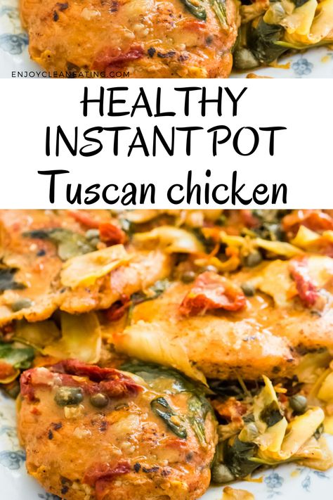 Healthy Dinner Recipes Instant Pot, Dinner Recipes Instant Pot, Instant Pot Tuscan Chicken, Creamy Tuscan Chicken Recipe, Tuscan Chicken Recipe, Mediterranean Chicken Recipes, Healthy Instant Pot, Recipes Instant Pot, Sundried Tomatoes