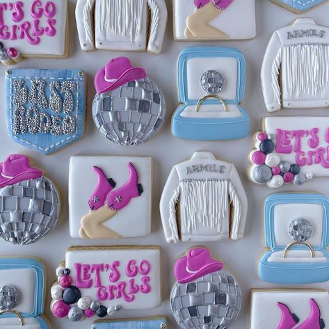 Last Disco Cookies Decorated, Disco Cookies Bachelorette, Last Disco Bachelorette Party Cookies, Disco Rodeo Cookies, Cowgirl Disco Cookies, Disco Cowgirl Cookies Decorated, Disco Themed Cookies, Dolly Parton Cookies Decorated, Disco Ball Sugar Cookies