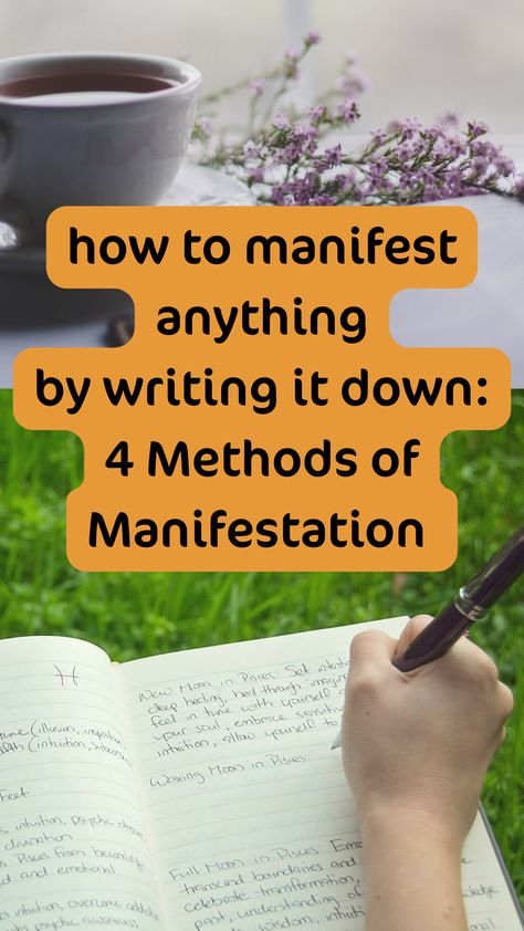 Manifesting is also not purely energetic, nor purely practical. In order to have successful manifestations, you need to align your positive energy with that of what you desire AND take the practical actions necessary to create it.  There are many different manifestation techniques and we’re going to explore a few of them in this article! I encourage you to try out different methods to find what truly works for you. | how to manifest | #manifesting #manifestation How To Journal For Manifestation, How To Manifest Success, 100 Manifestation List, How To Start Manifesting, Writing Manifestation Methods, Manifesting Positive Energy, How To Write Manifestations, Witchy Manifestation, How To Manifest What You Want