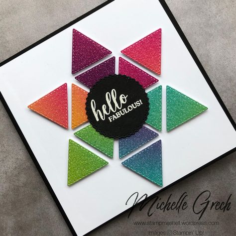 Triangle Cards, Geometric Cards, Triangle Patchwork, Cricut Patterns, Patchwork Cards, Quilt Cards, Eid Card Designs, Hanukkah Cards, Right Triangle