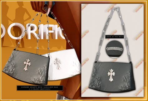 CHROME HEARTS MINI LEATHER SHOULDER BAG Sims 4 Chrome Hearts, Sims 4 Game Mods, Sims 4 Body Mods, Tumblr Sims 4, Sims 4 Gameplay, Sims 4 Characters, Sims 4 Toddler, Sims Four, Sims 4 Collections