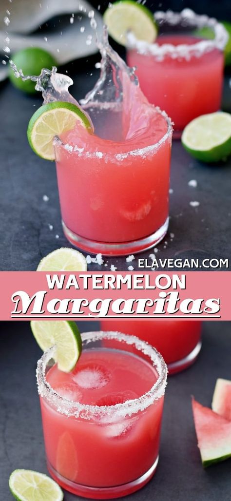 Watermelon Tequila, Frozen Watermelon Margarita, Watermelon Margaritas, Cocktail Summer, Margarita On The Rocks, Watermelon Drink, Summer Drinks Alcohol, Tequila Margarita, Frozen Watermelon