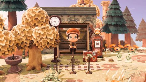 Acnh Bus Stop Ideas, Animal Crossing Bus Stop, Acnh Bus Stop, Acnh Inspo, Cottage Ideas, Bus Station, Bus Stop, Autumn Vibes, Spooky Halloween