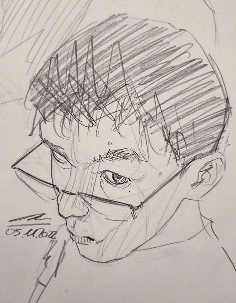 Perspective Eyes Drawing, Face Downward Angle Drawing, Angled Drawing Poses, High Angle Perspective Drawing, 3 Point Perspective Person, Perspective Drawing Reference People, Drawn Faces Sketches, Person With Sunglasses Drawing, Top View Perspective Drawing