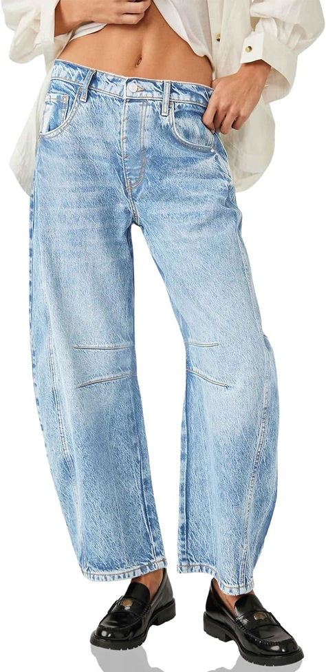 FP Dupe, Barrel Jeans, Horseshoe Denim, Balloon Jeans Trendy Jeans Outfits, Effortless Fall Outfits, Harem Jeans, Barrel Jeans, Glamour Vintage, Trendy Jeans, Boyfriend Jean, Outfit Inspiration Fall, Ankle Length Pants