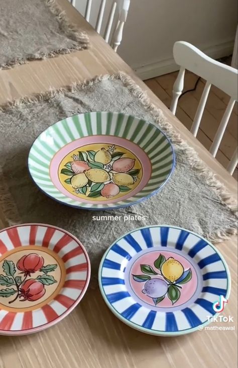 Easy Paint Your Own Pottery Ideas Plates, Cute Plate Set, Hand Painted Serving Platter, Painting Pottery Plate, Paint Your Own Plate, Pottery Painting Pasta Bowl, Painted Ceramic Plate, Paint A Plate Ideas, Pasta Bowl Pottery Painting