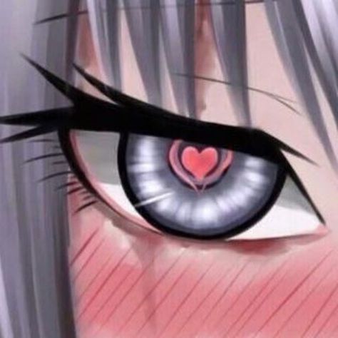 Yandere Heart Eyes, Heart Eyes Anime Pfp, Anime Heart Eyes Aesthetic, Heart Pupils Anime, Yandere Eyes, Anime Heart Eyes, Yandere Face, Sasuke Chibi, Heart Eye