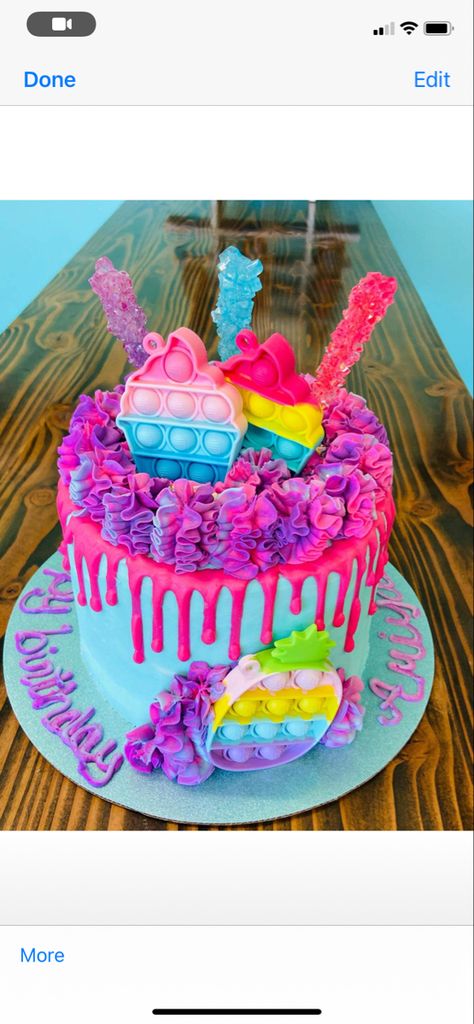 Poppet Birthday Cakes, Pop It Birthday Party Food, Pop It Bday Party, Pop It Themed Birthday Cake, Pop It Cupcake Ideas, A For Adley Cake, Popit Birthday Cake, 11 Birthday Cake Ideas, Pop It Birthday Party Ideas