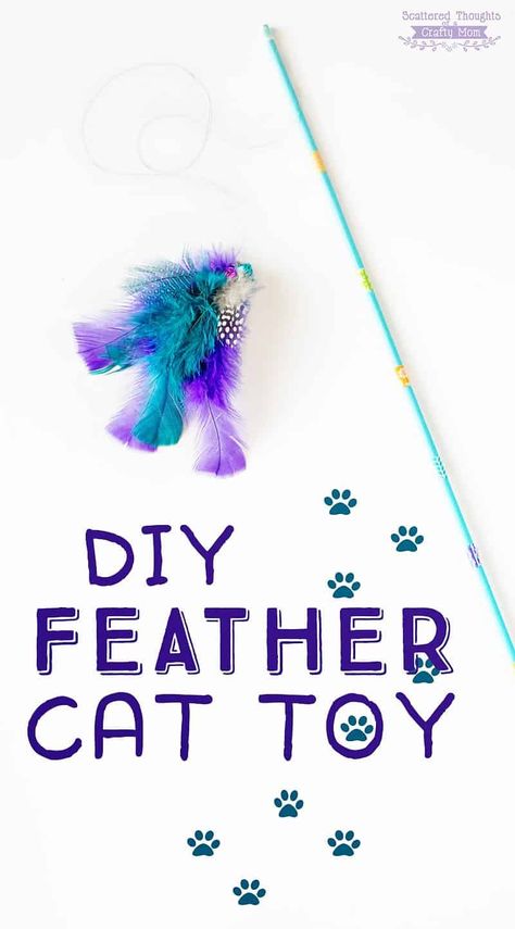 Cat Jungle Gym, Raising Kittens, Diy Feather, Handmade Cat Toys, Homemade Cat Toys, Diy Cat Toys, Catnip Cat Toy, Cats Diy Projects, Crafty Mom