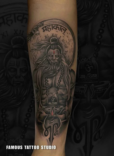 Hanuman Shiva Tattoo, Hanuman Ji Tattoo Design On Hand, Hanuman Tattoo Designs For Men, Hanuman Ji Tattoo, Divine Tattoos, Hanuman Tattoo Design, Arm Cover Up Tattoos, Forearm Cover Up Tattoos, Tattoo Special