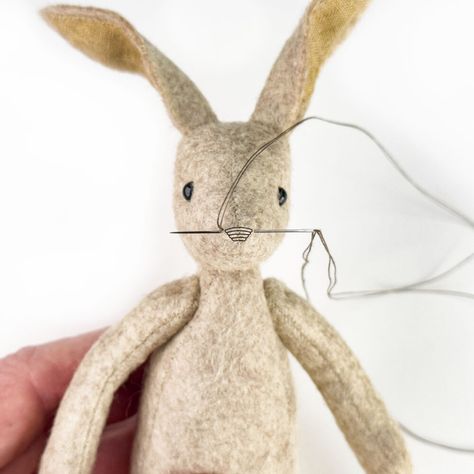 Make a Mini Luna Lapin With Cynthia Treen: Part 2 - CoolCrafting Stuffed Bunnies To Make, Stuffed Bunny Pattern Free, How To Sew A Bunny, Luna Lapin Clothes Patterns Free, Luna Lapin Clothes, Bunny Pattern Sewing Free, Rabbit Doll Pattern Free, Felt Bunny Pattern Free, Rabbit Sewing Pattern Free