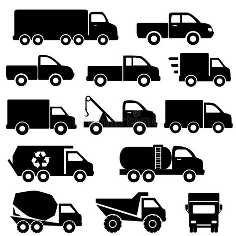 Balinese Decor, Truck Icon, Black Illustration, Black Truck, Zoo Party, Silhouette Template, Mini Trucks, Symbol Logo, Logo Pattern