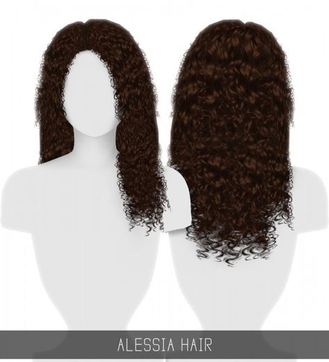 Simpliciaty: Alessia hair for Sims 4 Female Afro, Toddler Hair Sims 4, Sims 4 Afro Hair, Sims 4 Curly Hair, Alpha Cc, Sims 4 Tsr, Die Sims 4, Sims 4 Black Hair, Cc Hair