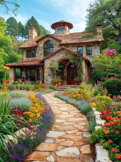 Rustic House Exterior, English Countryside Home, Storybook Homes, Stone Cottages, Countryside House, Beautiful House Plans, Village House Design, Cute House, Dream House Exterior