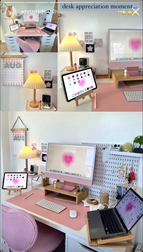 Room Decor Study, Room Inspiration Aesthetic, Decor Study Room, Room Inspo Aesthetic, Uni Aesthetic, Dream Desk, Aesthetic Desk, Desk Inspiration, Desk Makeover